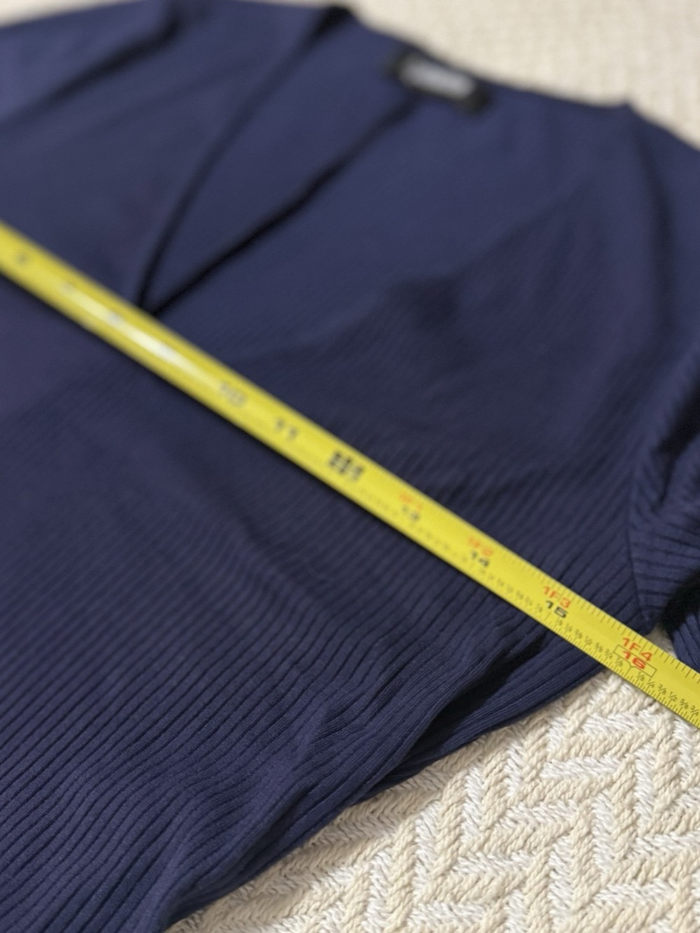 Reformation Navy Sara V-Neck Knit Mini Dress Tencel Stretch L Large EUC - Picture 9 of 10